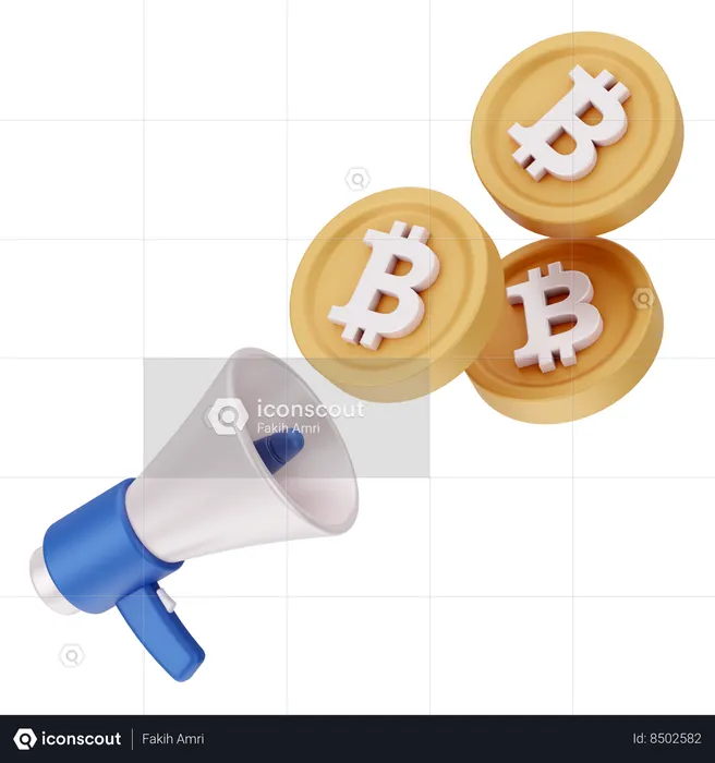 Bitcoin Marketing  3D Icon