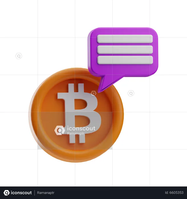 Bitcoin Message  3D Icon