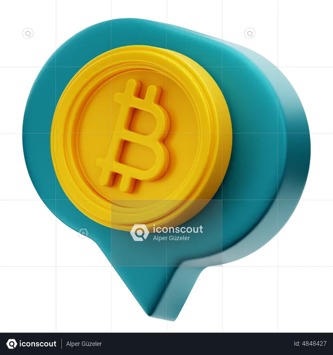 Bitcoin Message  3D Icon