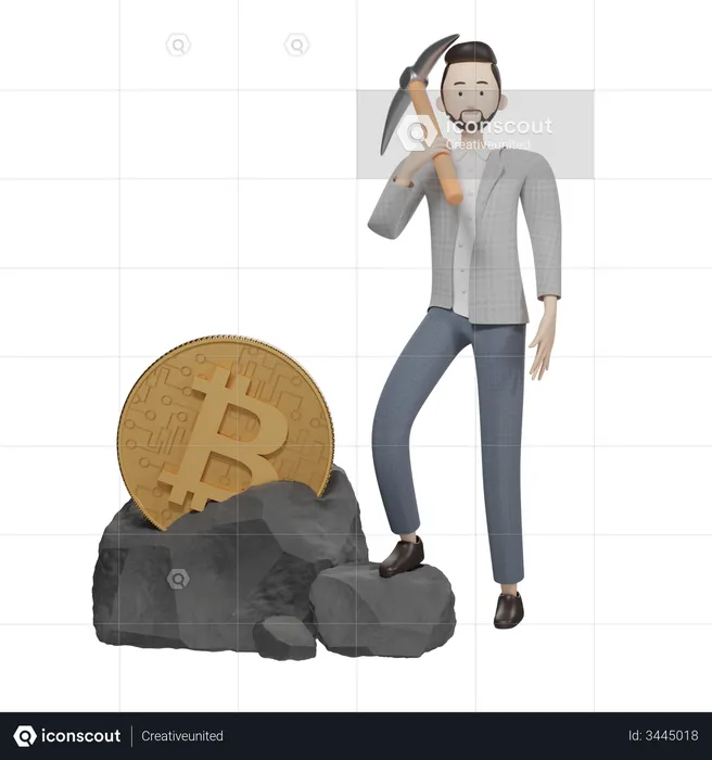 Bitcoin Miner  3D Illustration