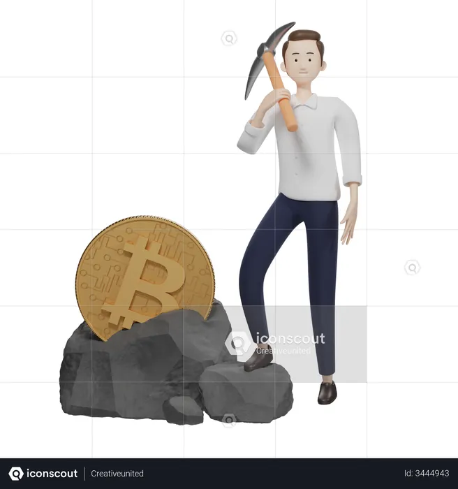 Bitcoin Miner  3D Illustration