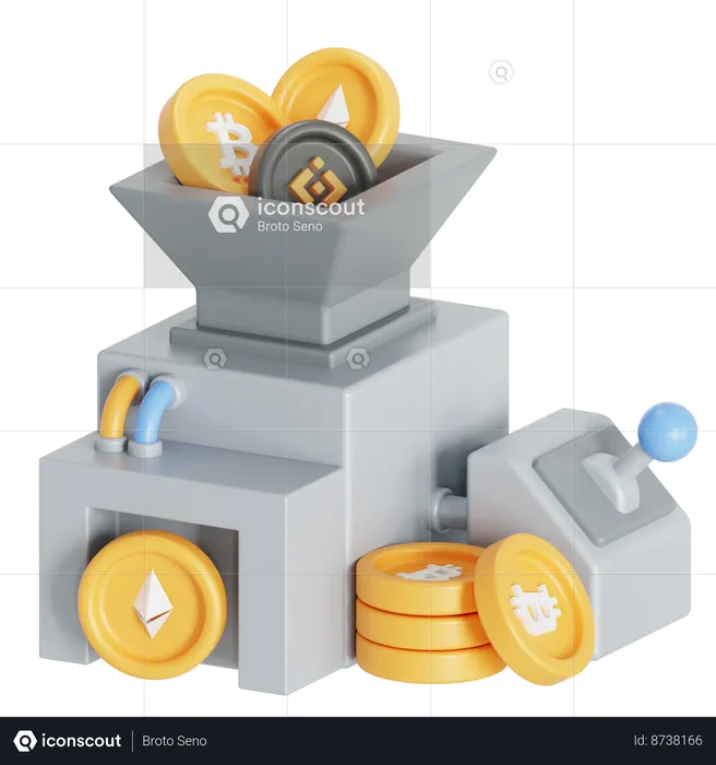 Extraction de bitcoins  3D Icon