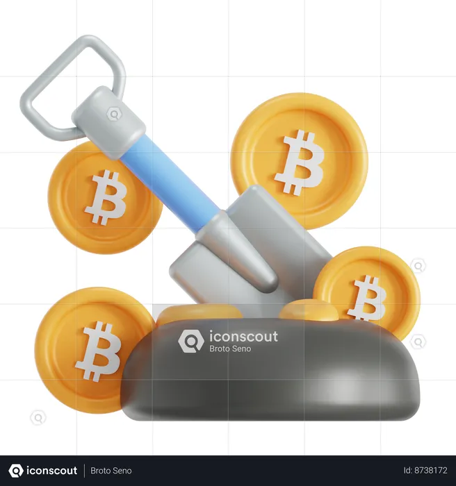 Extraction de bitcoins  3D Icon