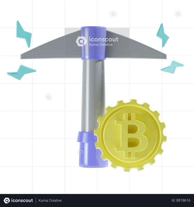 Extraction de bitcoins  3D Icon