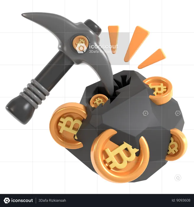 Extraction de bitcoins  3D Icon