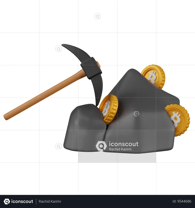 Bitcoin mining  3D Icon