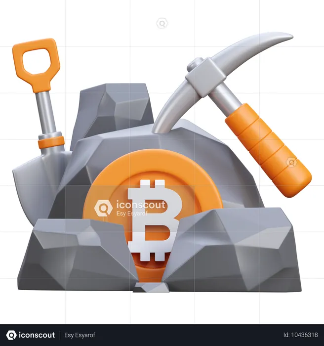 Bitcoin mining  3D Icon