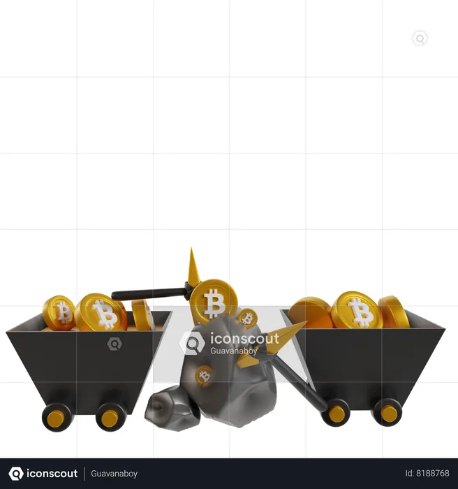 Bitcoin Mining  3D Icon