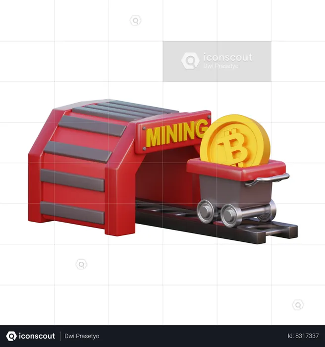 Bitcoin Mining  3D Icon