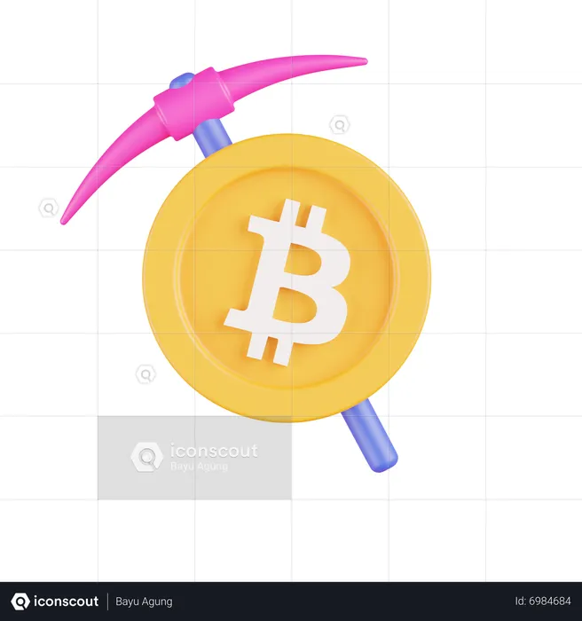 Bitcoin Mining  3D Icon