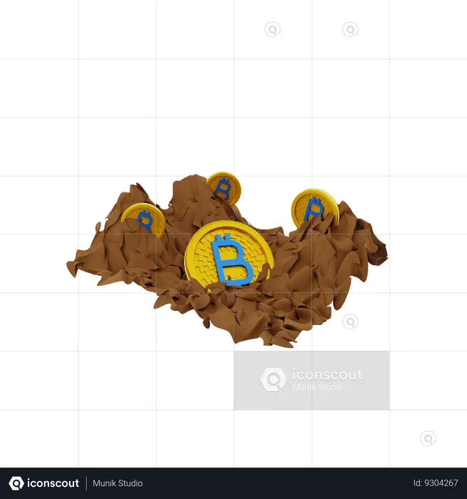 Bitcoin Mining  3D Icon