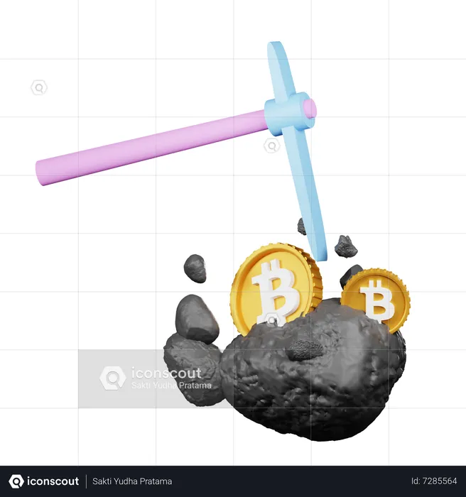 Bitcoin Mining  3D Icon