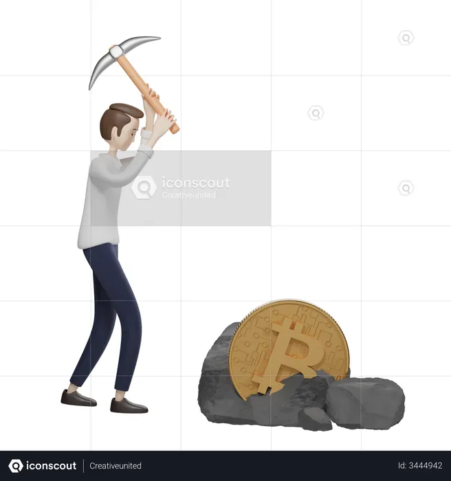 Bitcoin Mining  3D Icon