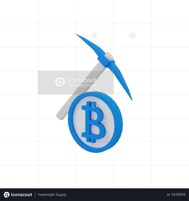 Bitcoin Mining  3D Illustration