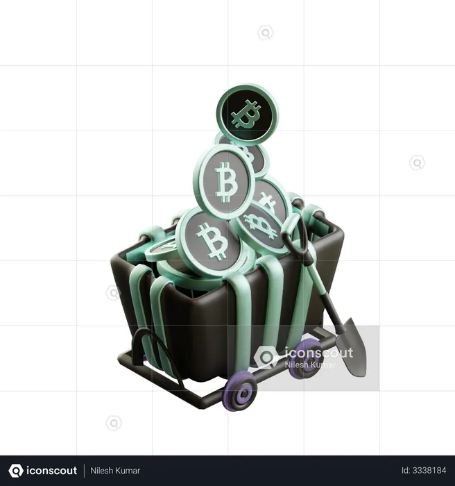 Bitcoin Mining  3D Illustration