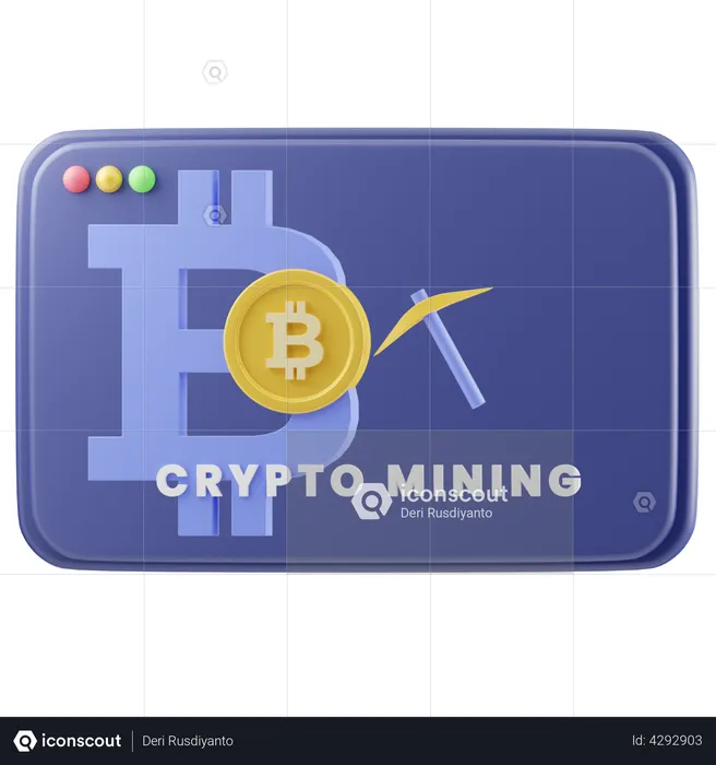 Extraction de bitcoins  3D Illustration