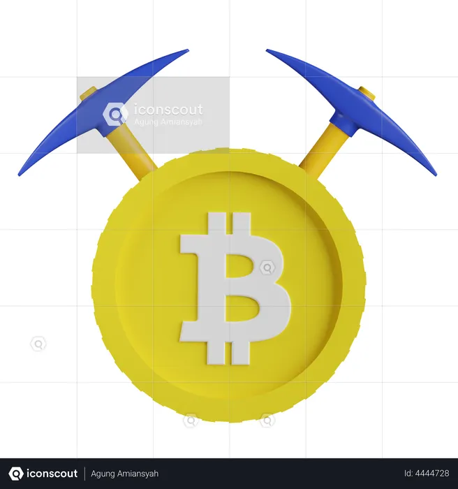 Extraction de bitcoins  3D Illustration