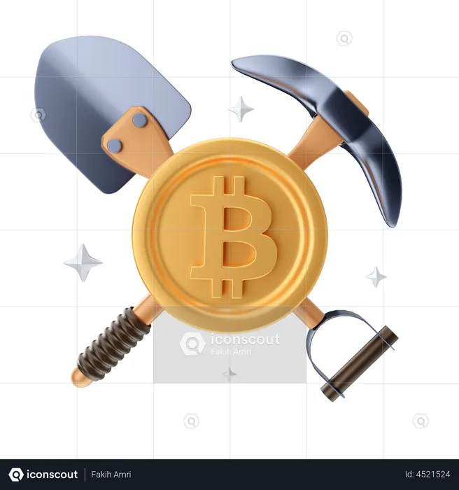 Bitcoin-Mining  3D Illustration