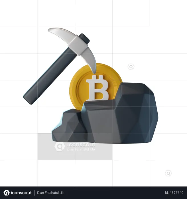 Bitcoin-Mining  3D Icon