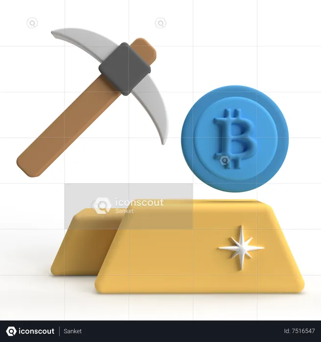 Extraction de bitcoins  3D Icon