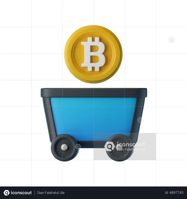 Chariot minier bitcoin  3D Icon