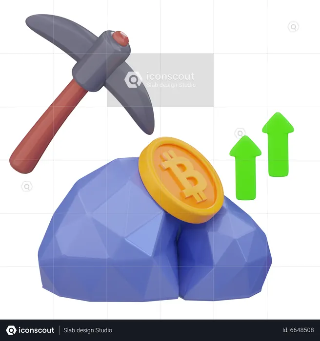 Bitcoin Mining Growth  3D Icon