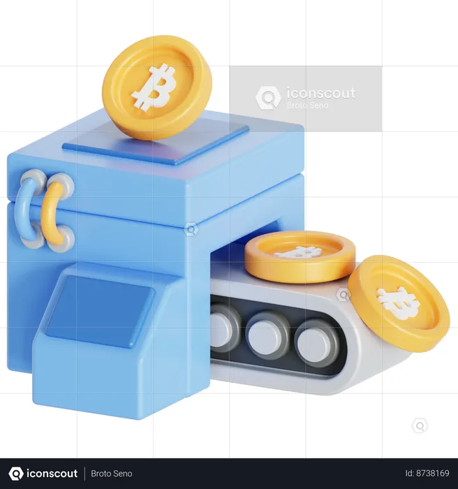 Bitcoin mining machine  3D Icon