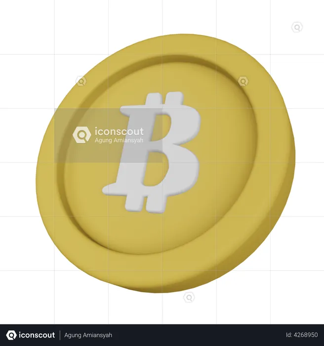 Bitcoin-Münze  3D Illustration