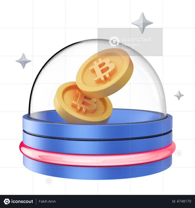 Bitcoin-Münzen  3D Illustration