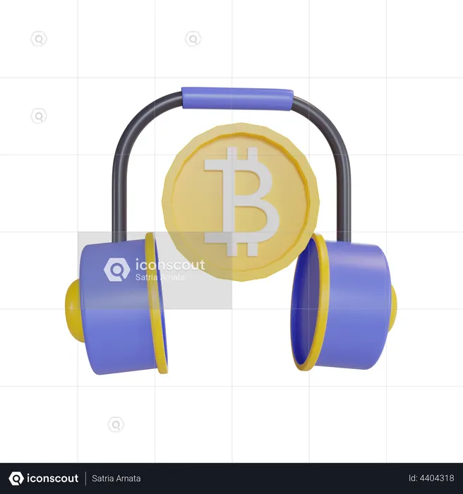 Bitcoin Music  3D Illustration