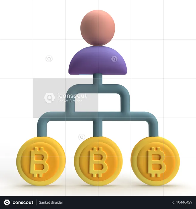 Bitcoin Network  3D Icon