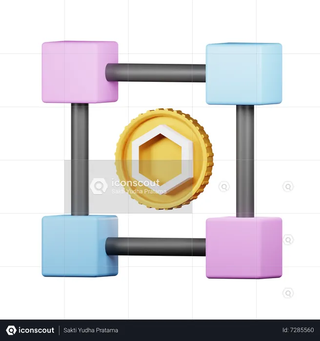 Bitcoin Network  3D Icon