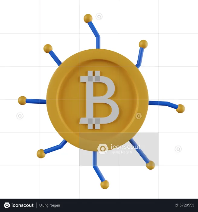 Bitcoin Network  3D Icon