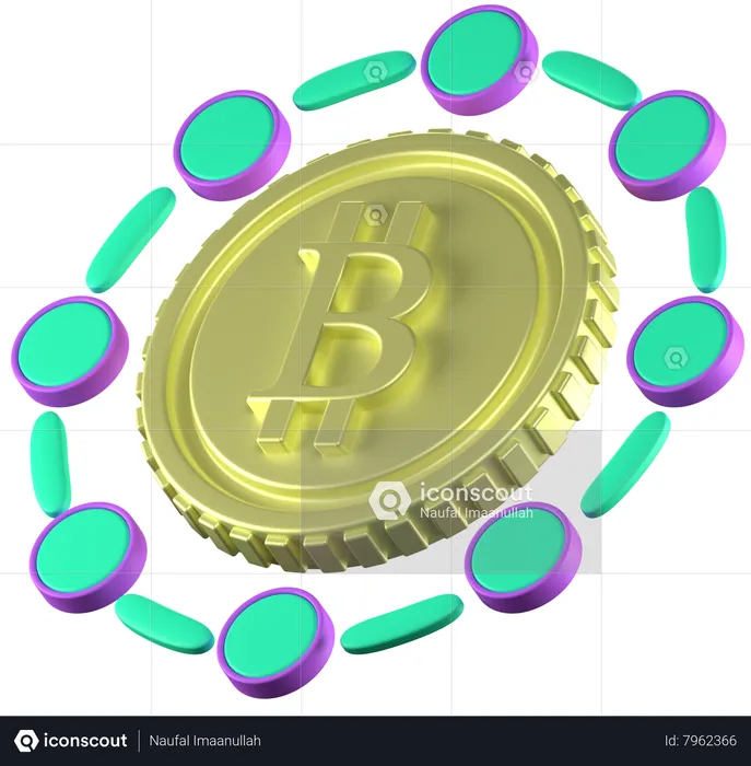 Bitcoin Network  3D Icon