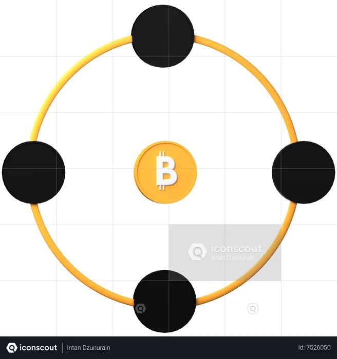 Bitcoin Network  3D Icon