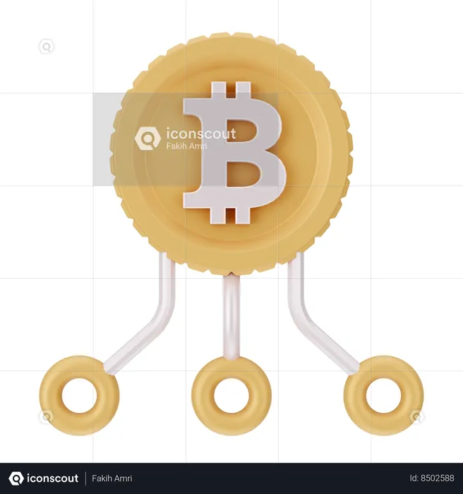 Bitcoin Network  3D Icon