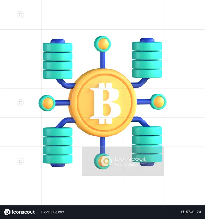 Bitcoin Network  3D Icon