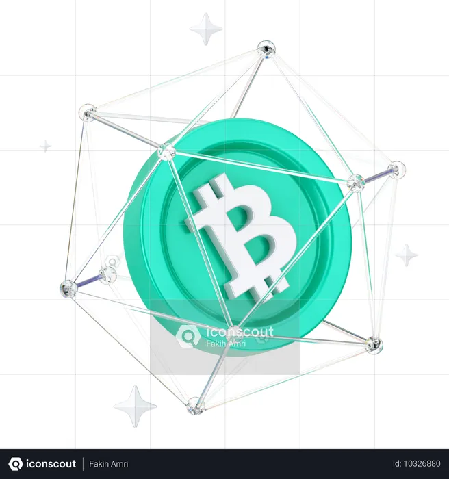 Bitcoin Network  3D Icon