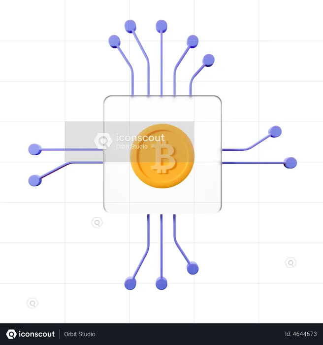 Bitcoin Network  3D Illustration
