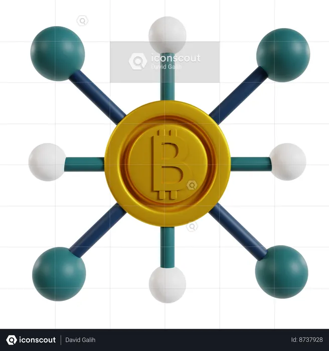 Bitcoin Network Node  3D Icon