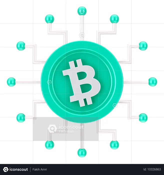 Bitcoin-Netzwerk  3D Icon