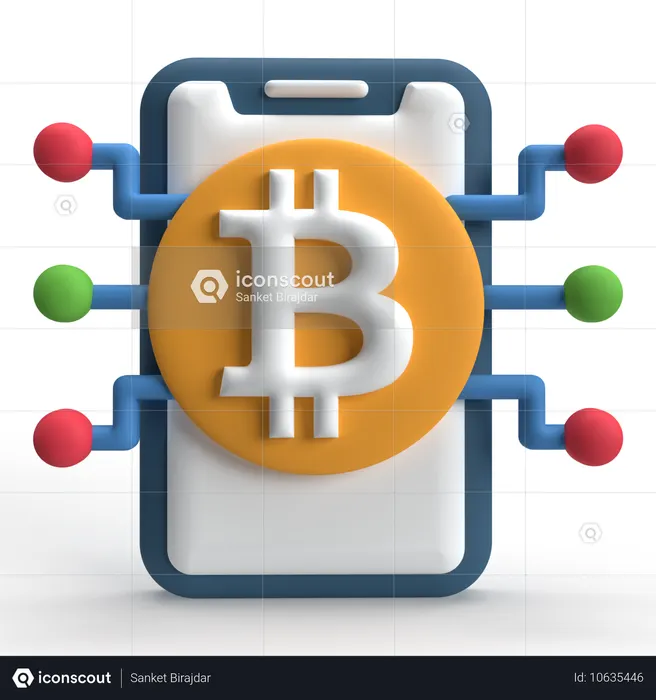 Bitcoin-Netzwerk  3D Icon