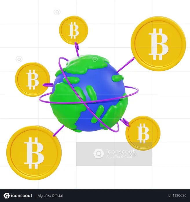 Bitcoin-Netzwerk  3D Icon