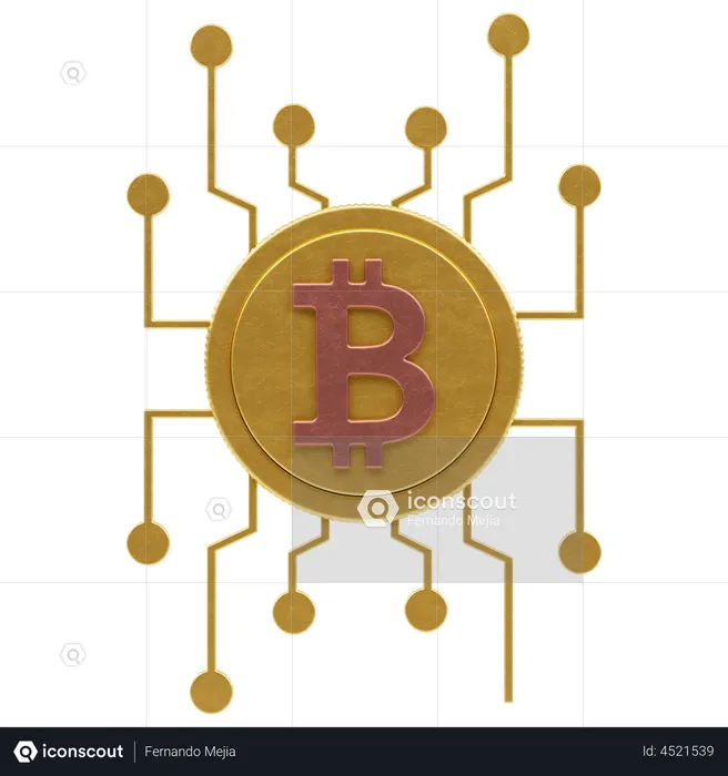 Bitcoin-Netzwerk  3D Icon