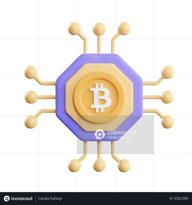 Bitcoin-Netzwerk  3D Illustration