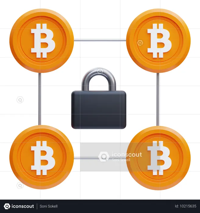 Bitcoin-Netzwerksicherheit  3D Icon