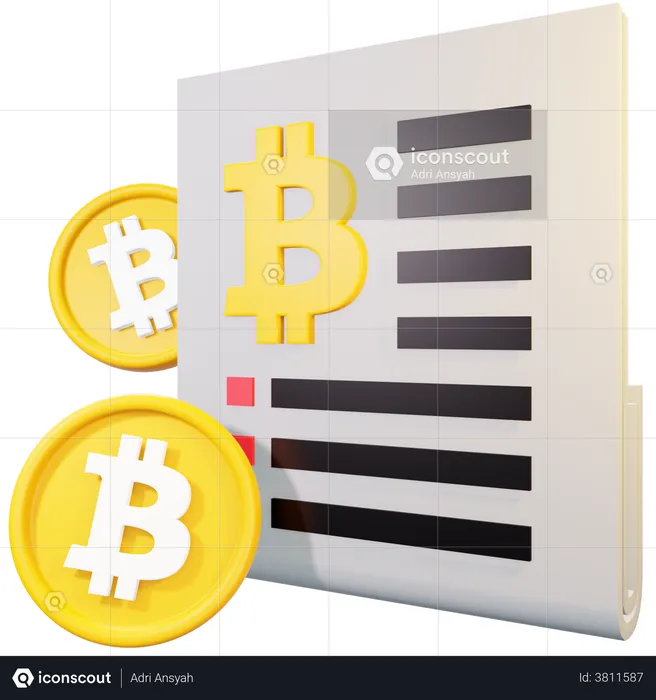 Bitcoin News  3D Illustration