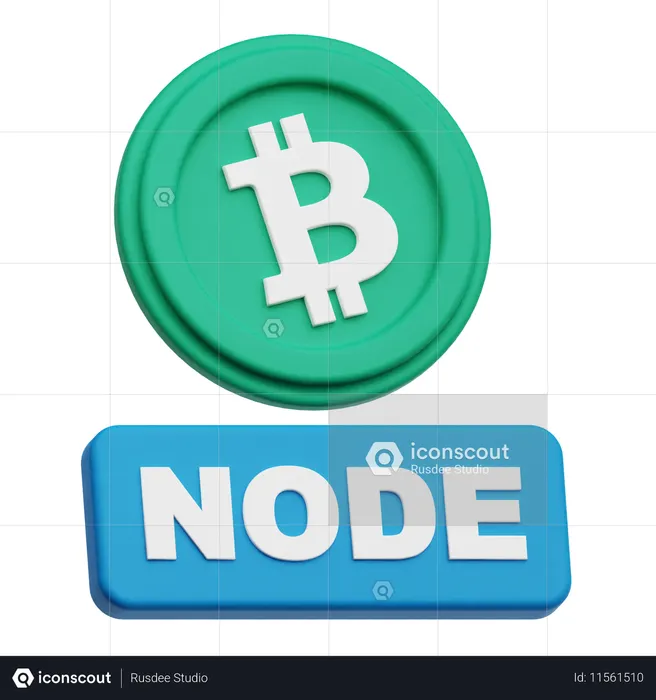 ビットコインノード  3D Icon