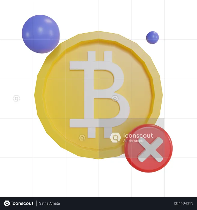 Bitcoin Not Accepted  3D Illustration