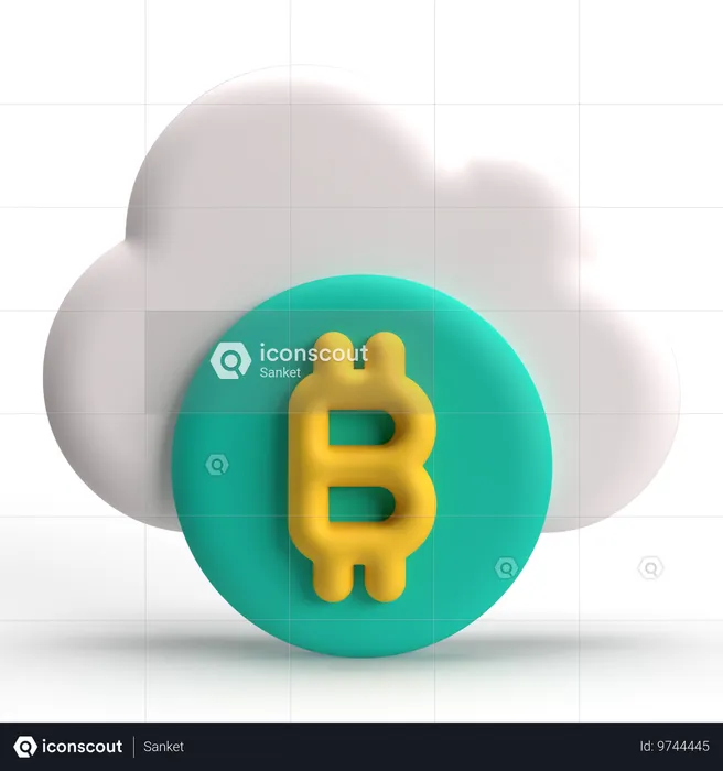 Nuvem bitcoin  3D Icon